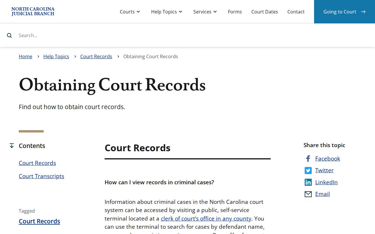 Lenoir County court records reference for official North Carolina records access