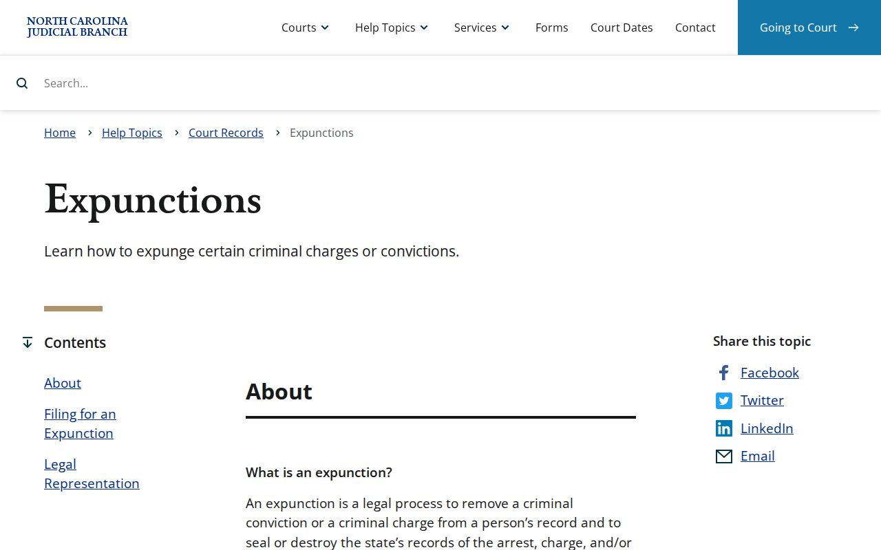 Lenoir County criminal docket expunction access information