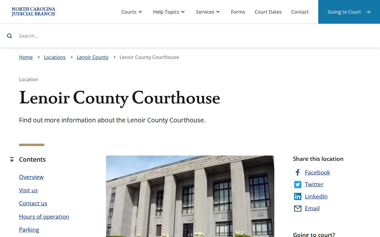 Lenoir County court docket courthouse access