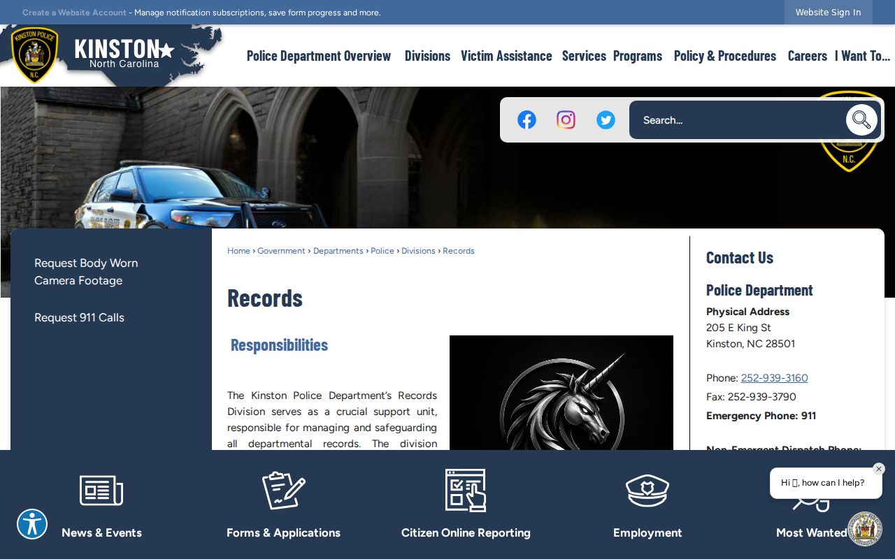 Lenoir County traffic court records reference distinguishing Kinston police records from court records